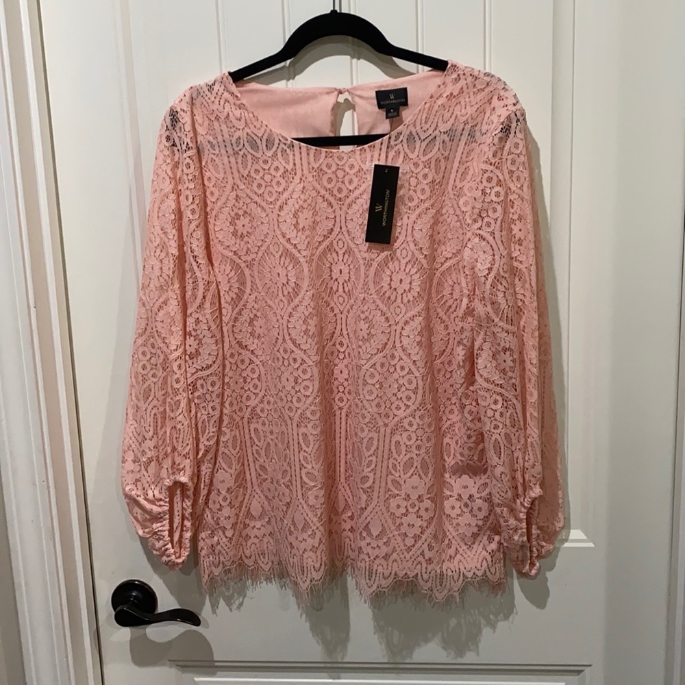 🌸Worthington Peace Lace Top, Sz large